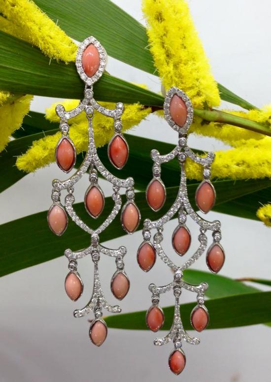 chandelier with pink coral