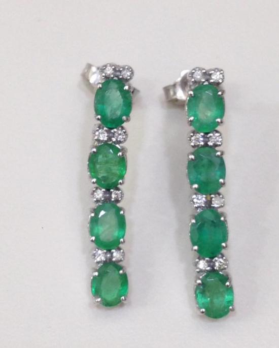 earrings emeralds and diamonds