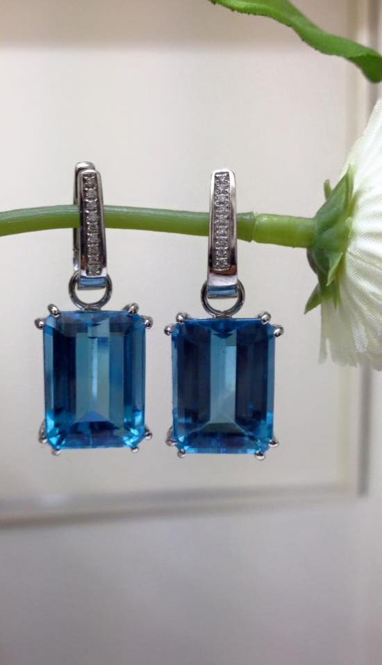 earrings with blue topaz