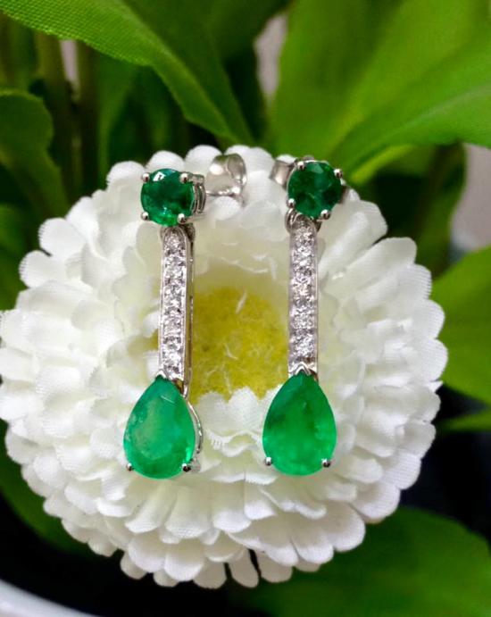 earrings with emeralds