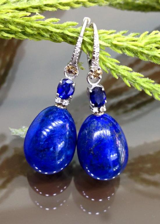 earrings with lapis lazuli