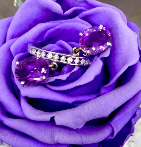 ring chandelier with amethysts