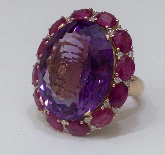 ring with amethyst and rubies