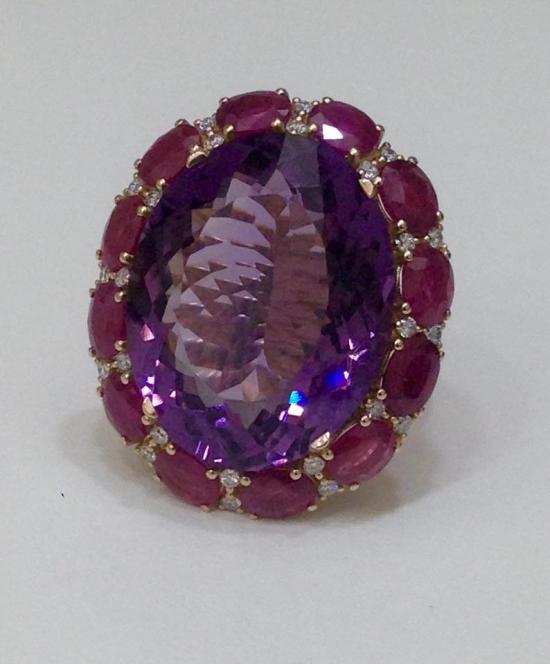 ring with amethyst and rubies