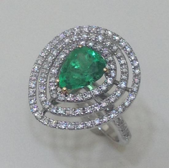 ring with emerald and diamonds
