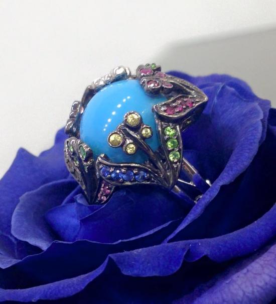 ring with turquoise
