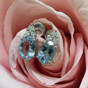 Orecchini acquamarine e diamanti - Image 2