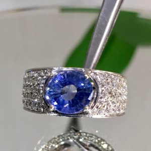Anello con zaffiro e diamanti - Image 4