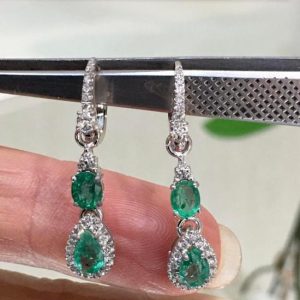 orecchini con smeraldi e diamanti - Image 2