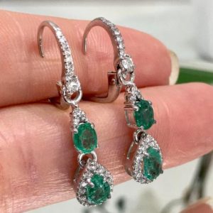 orecchini con smeraldi e diamanti - Image 3