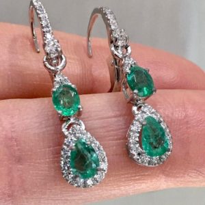orecchini con smeraldi e diamanti - Image 1