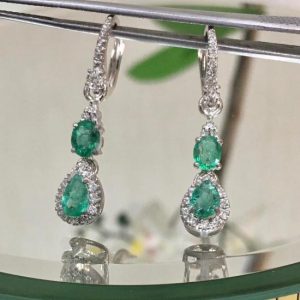 orecchini con smeraldi e diamanti - Image 4