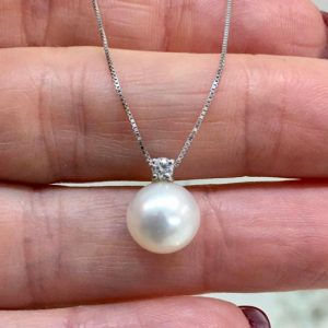 Collana con perla e diamante - Image 3