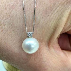 Collana con perla e diamante - Image 2