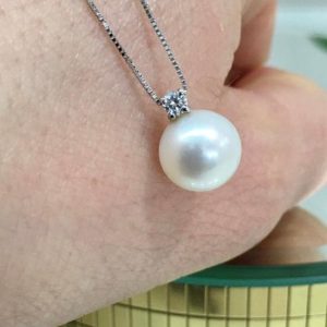 Collana con perla e diamante - Image 1