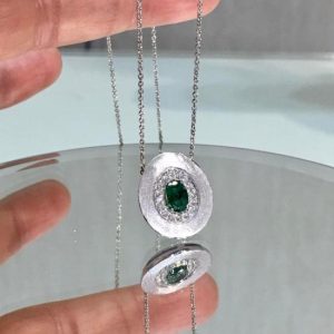 Ciondolo con smeraldo e diamanti - Image 3