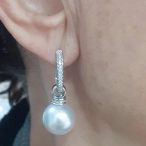 Orecchini con perle Australia e diamanti - Image 2