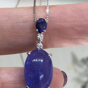 Pendente con tanzanite, zaffiro e diamanti - Image 2