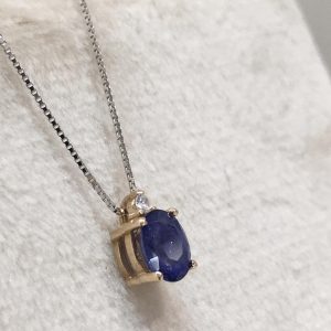 Ciondolo con zaffiro blu e diamante - Image 3